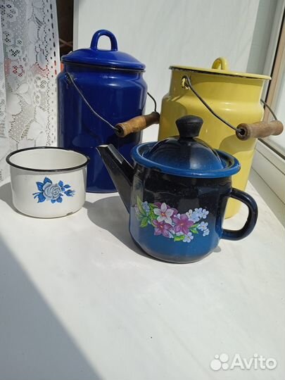 Чайник, бидоны, кастрюли, крышки эмаль СССР