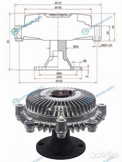 ST-16210-54180 Вискомуфта toyota hiaceregiusace 2