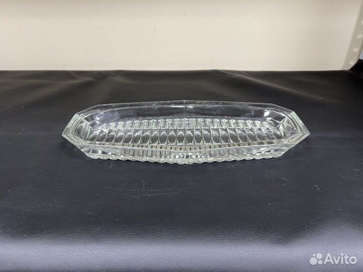 Селёдочница стеклянная гранёная 25,8 х 11,5 х 2,6