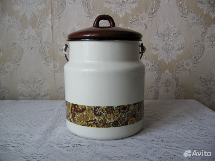 Бидон эмалированный с крышкой