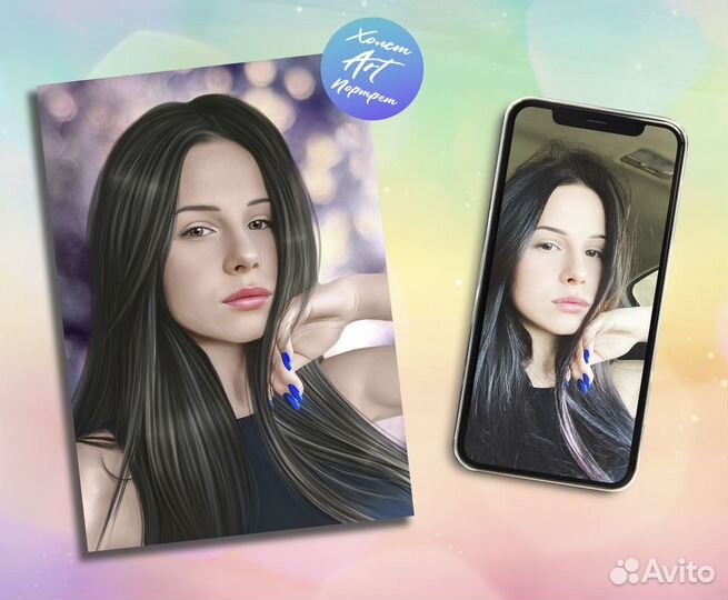 Портреты по фото на холсте на праздник с доставкой