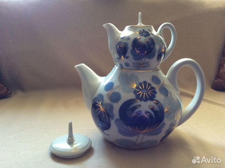 Набор чайников «Синие цветы» на 3 литра и 0,5 литр