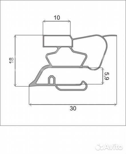 Резина для холодильников Эксквизит 100*55 см