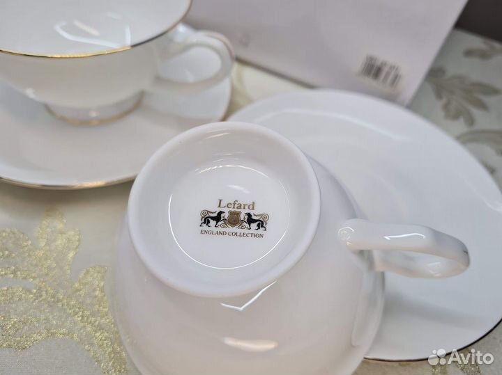 Чайные пары Классик Белый 250 мл костяной ф Lefard