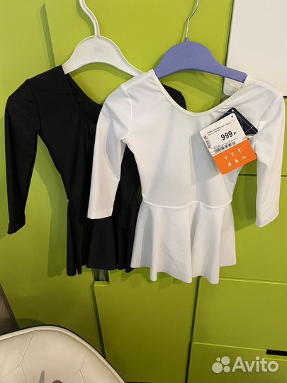 Новый белый купальник гимнастический 116-122