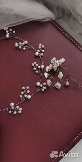 Свадебная диадема в причёску ручной работы