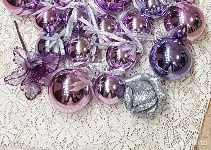 Новогодние игрушки 33шт.,венок