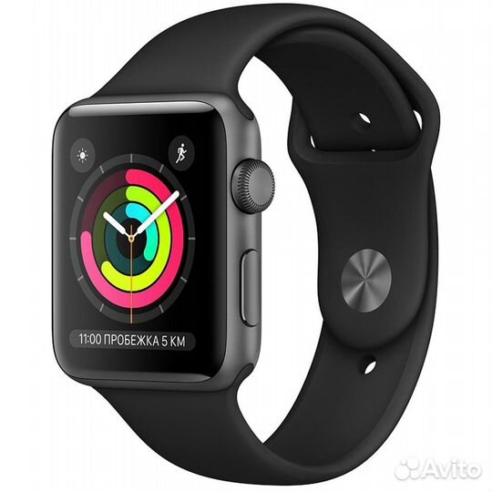 Apple Watch S3 42mm Space Grey Al/Black Sport Band