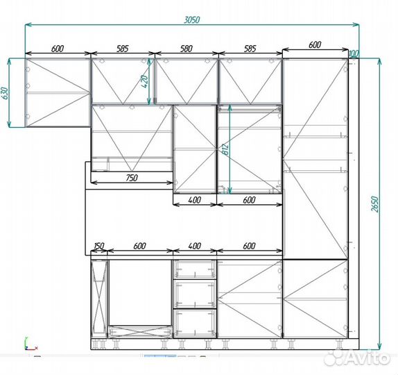 Кухня гарнитур новый 3050*2650 egger+ firмаx