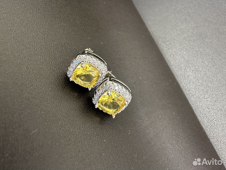 Серьги пуссеты серебро 925