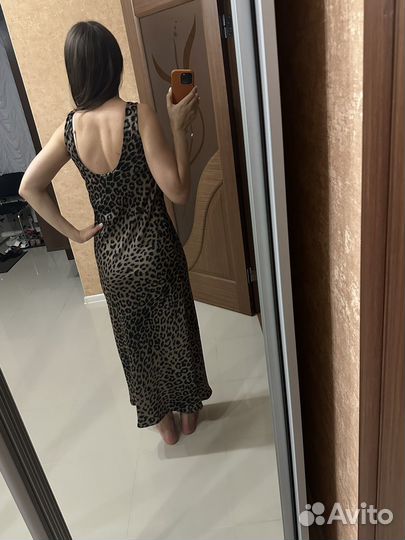 Платье сорочка леопардовая атлас