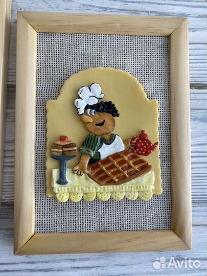 Картина из глины Повар Кондитер 10*15
