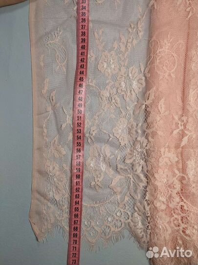 Кружево полотно, цвет нежный персик, 3 метра