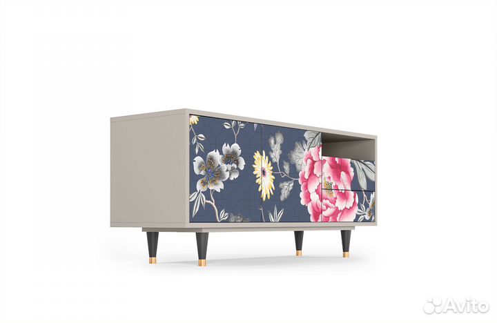 Тв-тумба T7 - Сатин - Dark Flower Bed