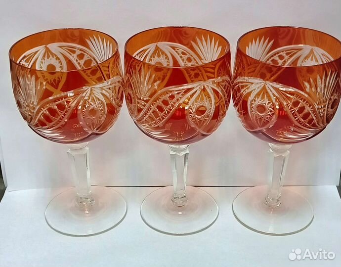 Бокалы винные рубиновое стекло СССР