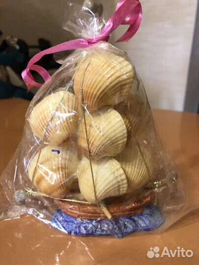 Набор из натуральных ракушек. Корабль