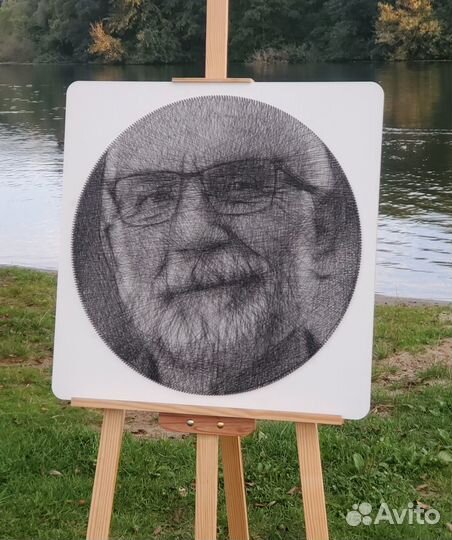 Уникальный портрет из нити по фото на заказ