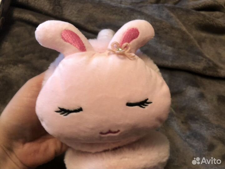 Теплые плюшевые наушники зайчик кошка