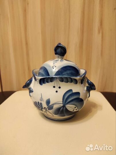 Гжель Сахарница коллекционное