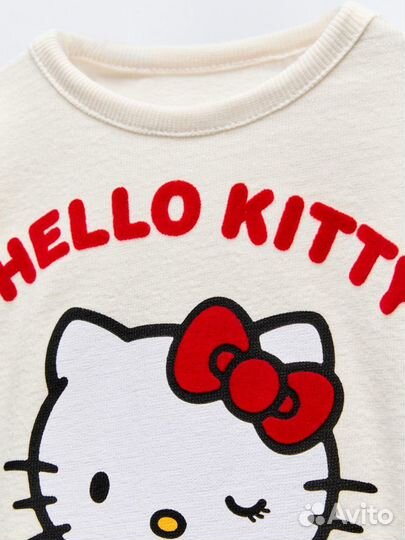 Лонгслив для девочки zara hello kitty