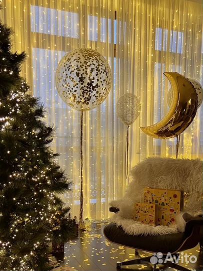 Гирлянда штора 3х3 тёплый свет новая