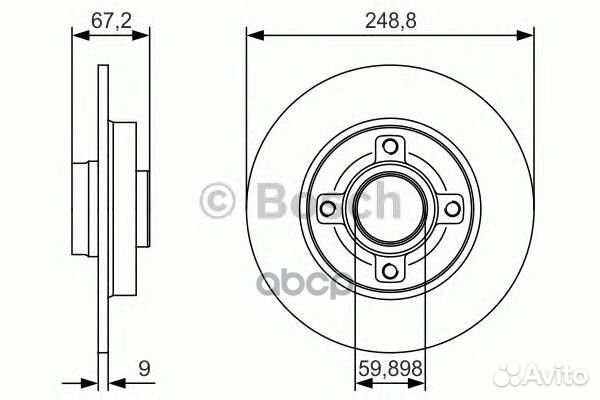 0 986 479 S42 диск тормозной задний Citroen C4