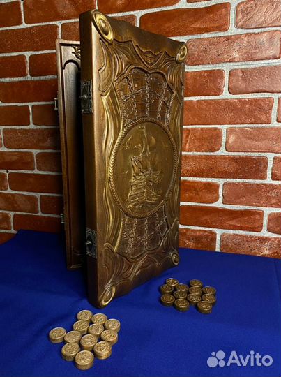 Нарды из массива ясеня Aqua Symphony ручной работы