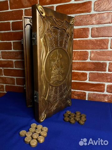 Нарды из массива ясеня Aqua Symphony ручной работы