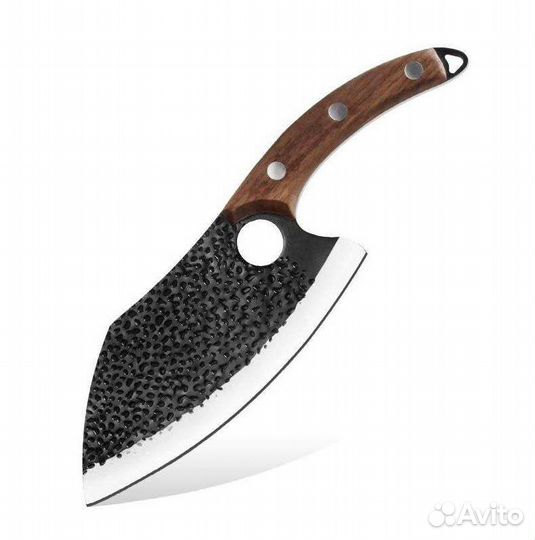 Сербский кованый поварской шеф-нож тяпка большой