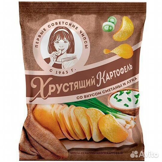 Чипсы Хрустящий картофель Сметана и Лук 160 г