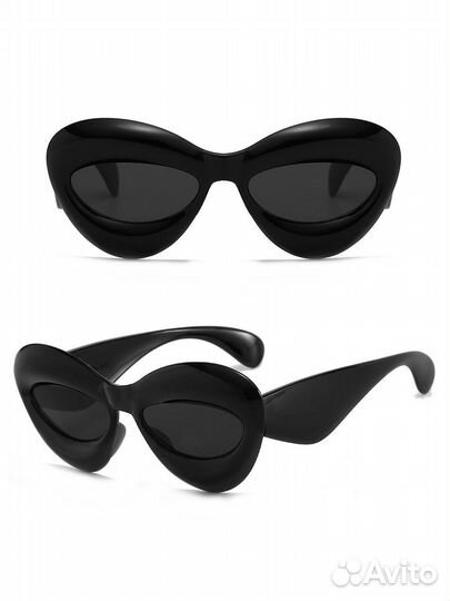 Очки солнцезащитные в толстой круглой оправе