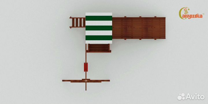 Детский спортивный комплекс с крышей для дачи