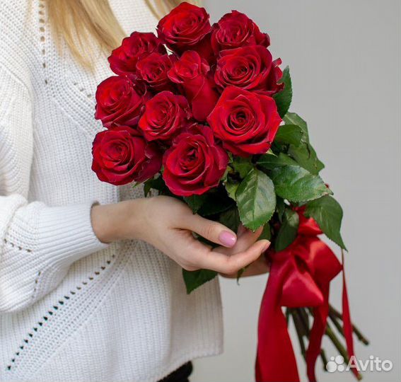 Букет из 11 красных роз 60 см