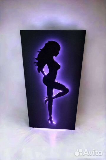 Неоновая контурная картина