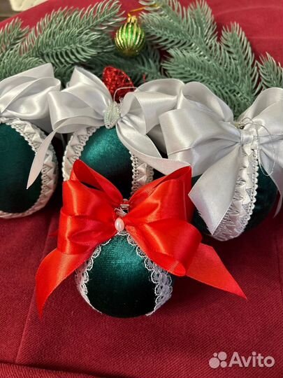 Новогодний бархатный шар