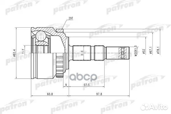 ШРУС наружн к-кт 22x52x23 ABS:29T opel: Corsa