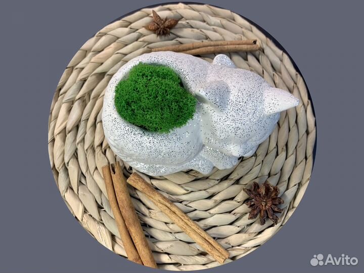 Силиконовая форма довольный кот кашпо ваза