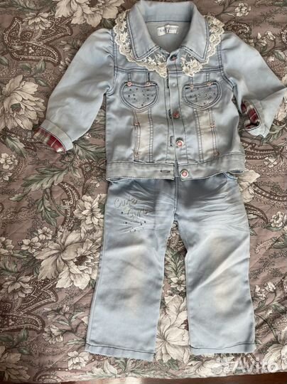 Джинсовый костюм для девочки 110 116