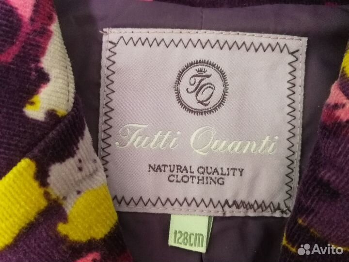 Пиджак для девочки из микровельвета на рост 128 см