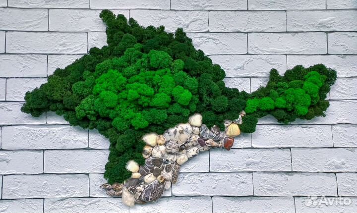 Изготовление панно Крым из стабилизированного мха