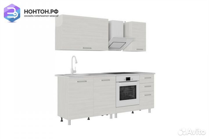 Кухня Адель 2.0м ясень анкор светлый / ясень анкор