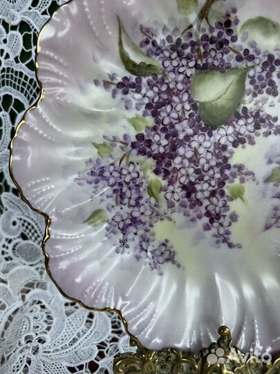 Антикварная тарелка Сирень ручная роспись