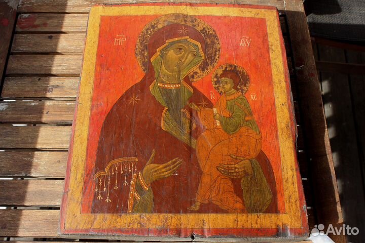 Старинная Икона Богородицы Одигитрия Смоленская