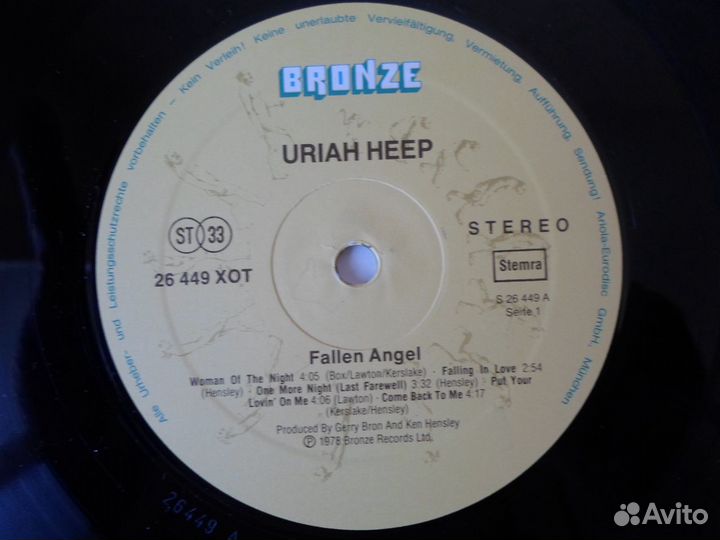 Uriah Heep Fallen Angel (Bronze 1978; Holland)