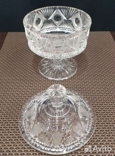 Ваза конфетница хрустальная