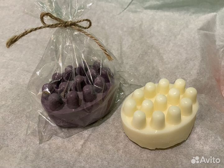 Мыло ручной работы массажное с люфой