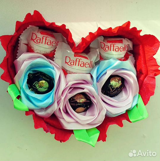 Подарок сердце в наличие. Букет. Цветы