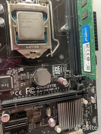 Материнская плата H81M + i5-4460 + ddr3 8 GB