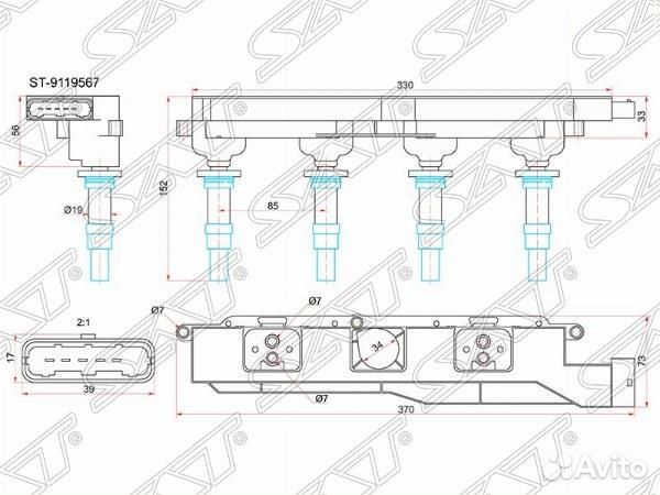 Катушка зажигания opel astra G 98-05/astra H 04/corsa C 00-06/vectra C 02- (модуль)