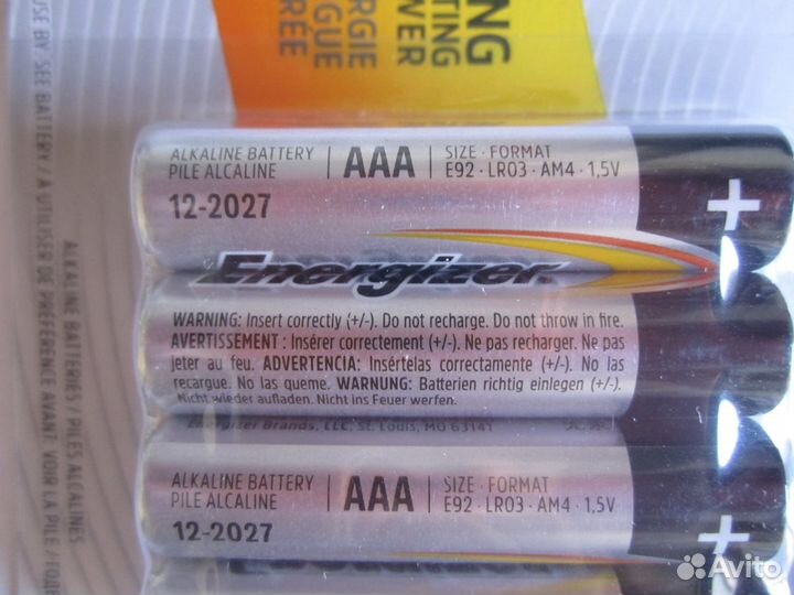 Батарейки алкалиновые Energizer AA, ааа, 4 шт